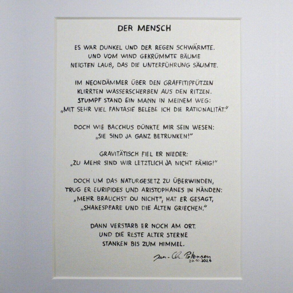 Jan-Christian Petersen - Gedicht "Der Mensch" 